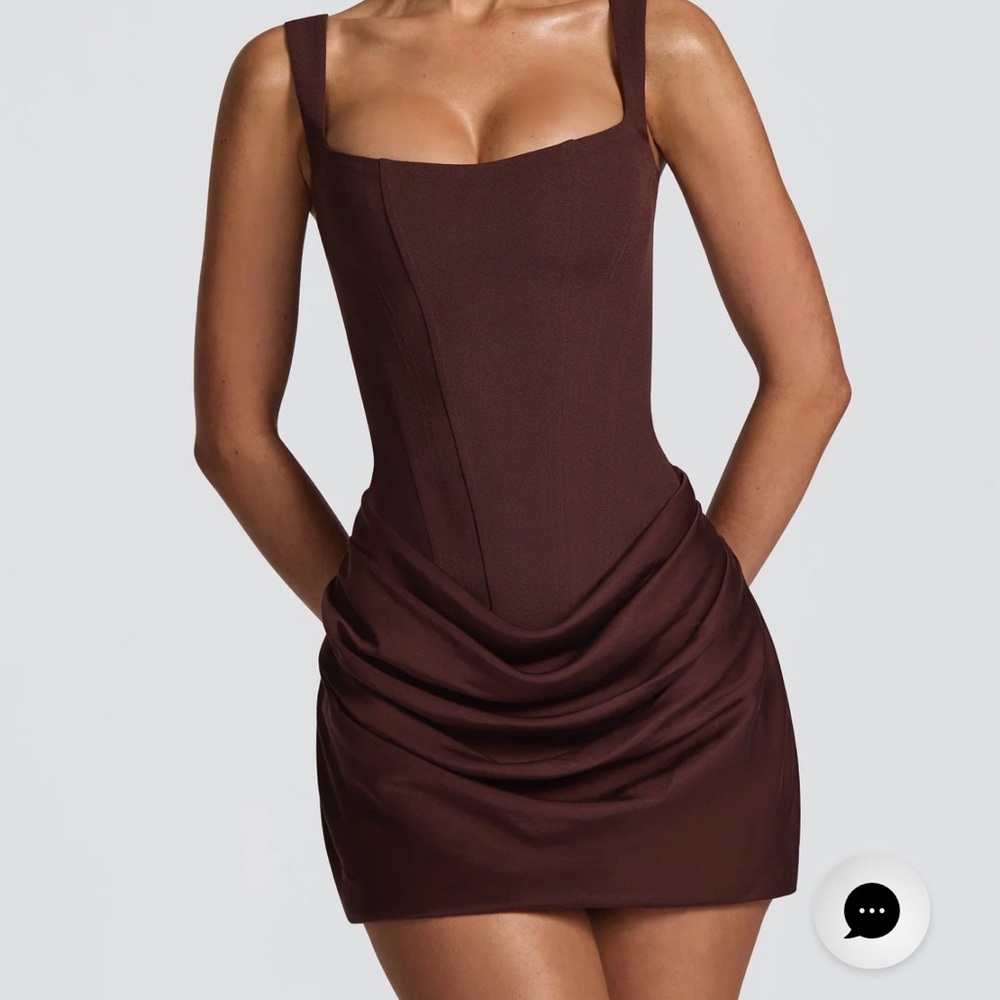 Elegant Brown Mini Dress